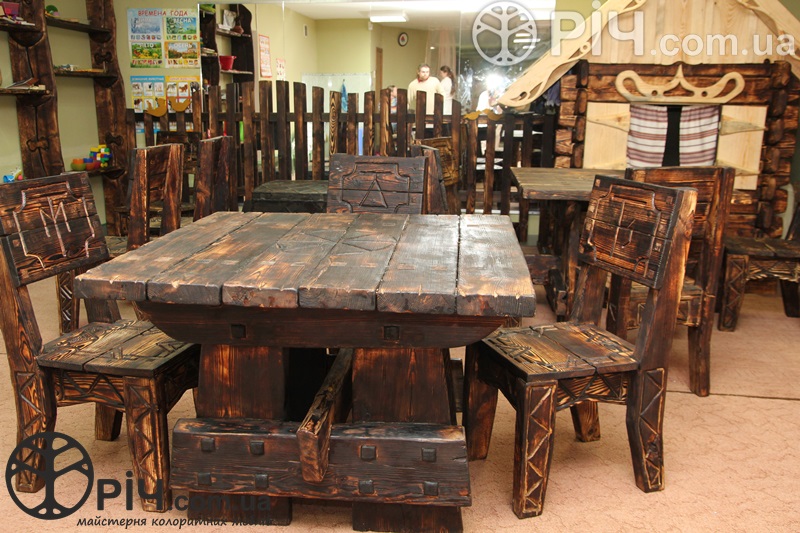 Деревянная мебель, кантри стиль. Стол и стулья из дерева, изготовление на заказ.
